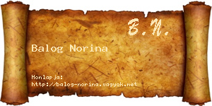 Balog Norina névjegykártya